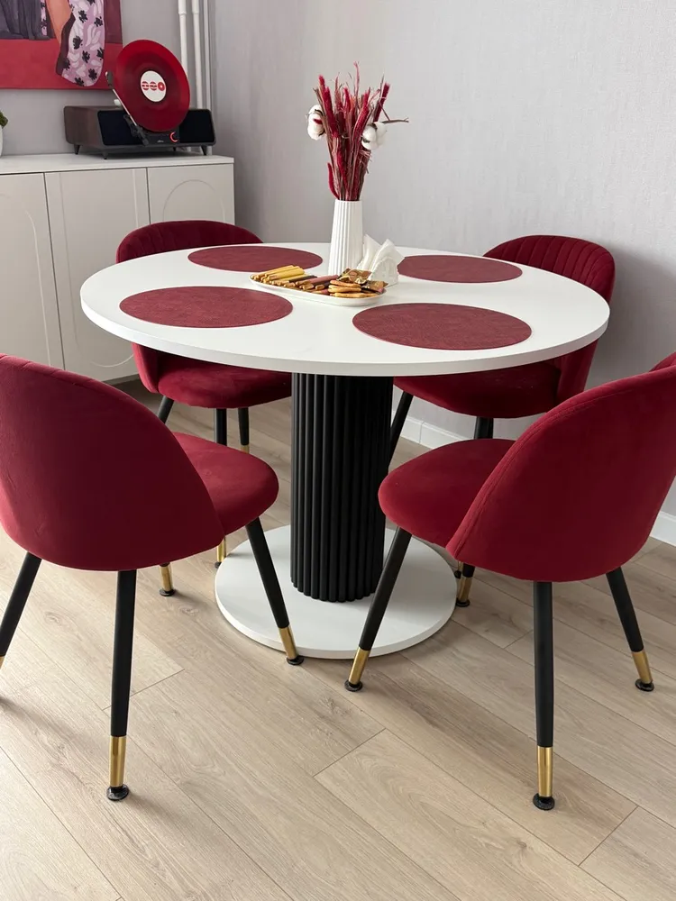 Стул на металлокаркасе Gabi wine red / black фото покупателя 42