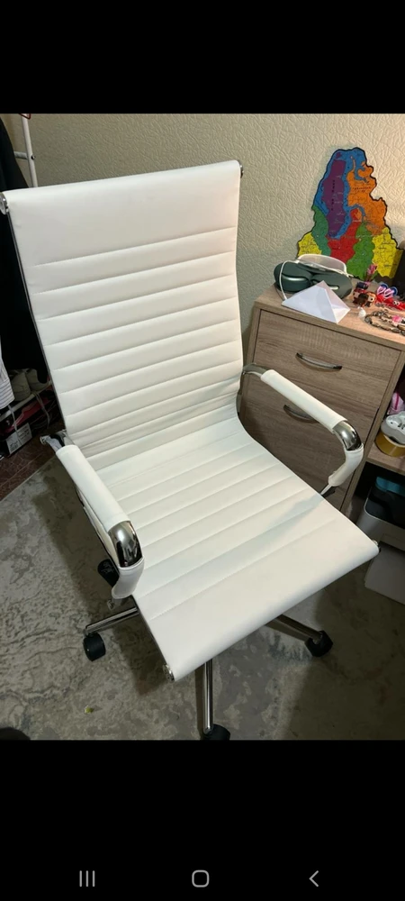 Компьютерное кресло Reus pu white / chrome фото покупателя 16
