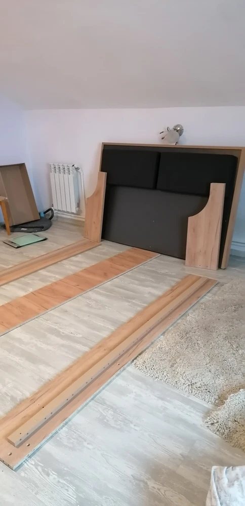 Полутораспальная кровать Клауд 140х200 парящая дуб крафт золотой / антрацит фото покупателя 46