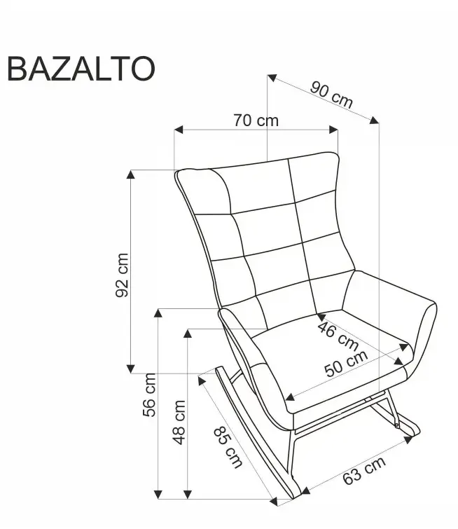 Кресло-качалка Bazalto серое