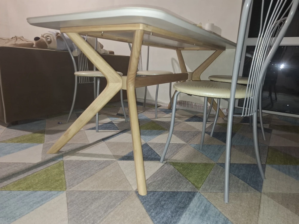 Стол Unika 180x80 белый спеченный камень / светлое дерево фото покупателя 9