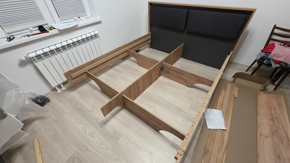Полутораспальная кровать Клауд 140х200 парящая дуб крафт золотой / антрацит фото покупателя 129