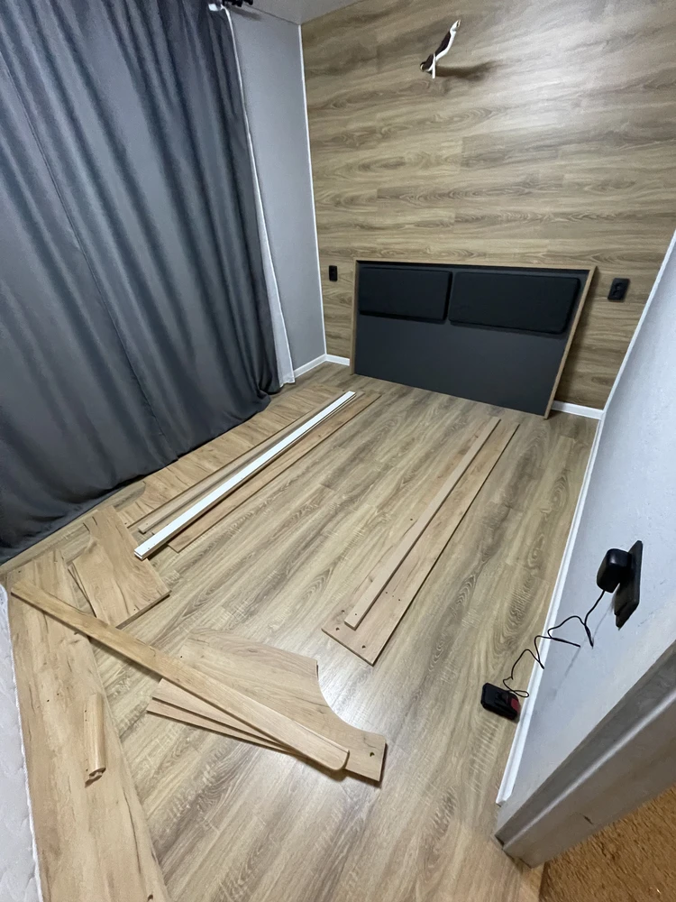 Полутораспальная кровать Клауд 140х200 парящая дуб крафт золотой / антрацит фото покупателя 132