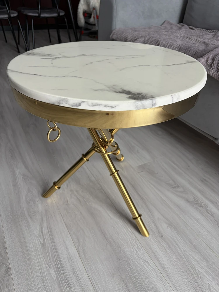 Журнальный столик Monika 50х55 marble / gold фото покупателя 8