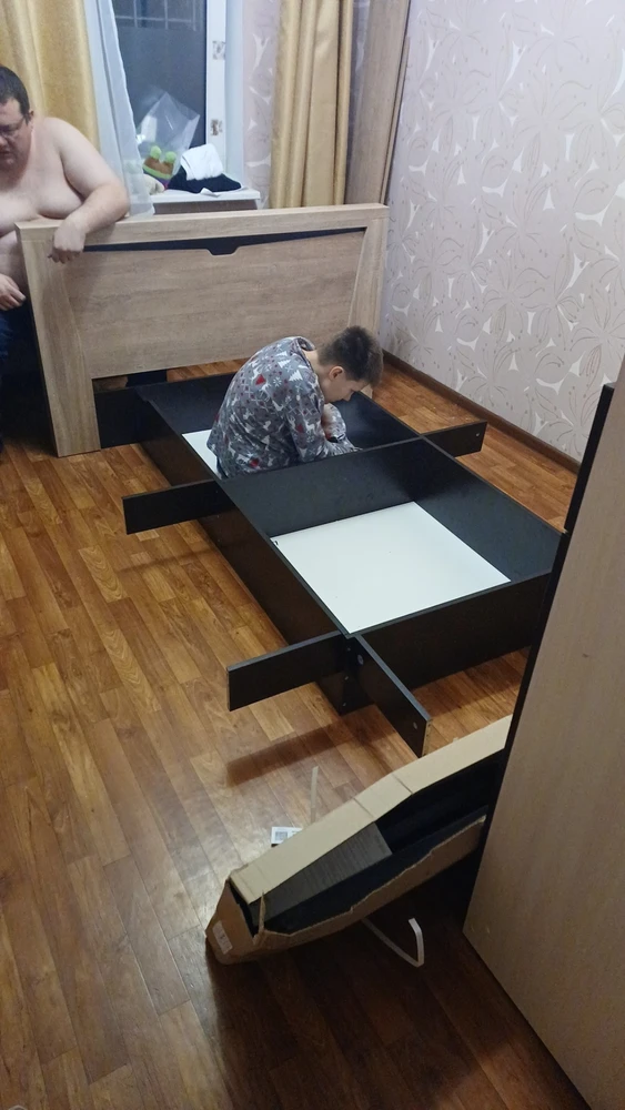 Полутораспальная кровать Магантия 140х200 с ПМ парящая дуб баррик фото покупателя 24