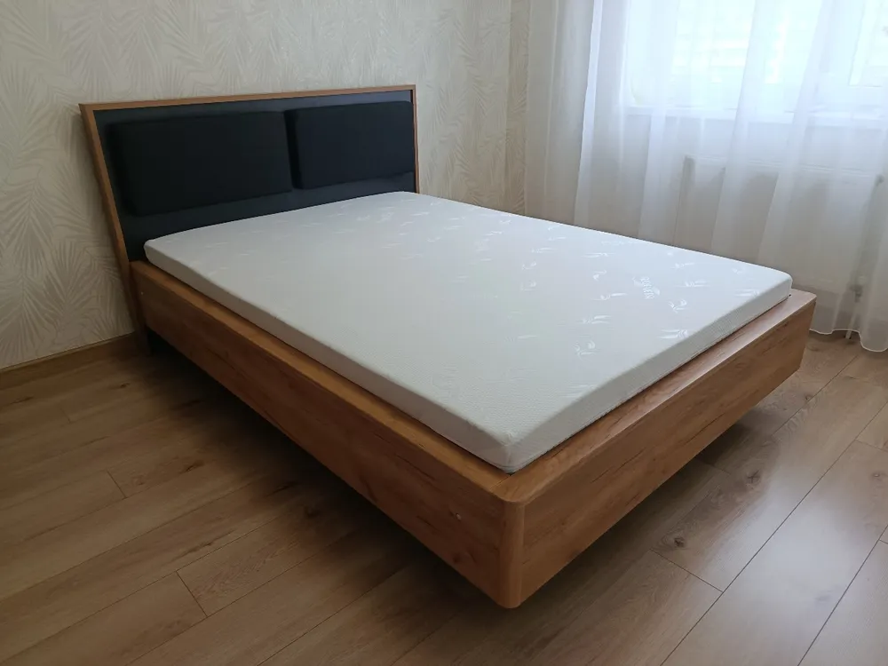 Полутораспальная кровать Клауд 140х200 парящая дуб крафт золотой / антрацит фото покупателя 82