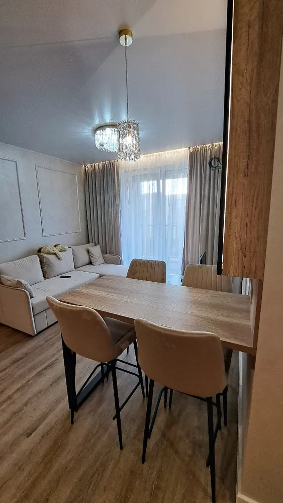 Полубарный стул Вейв латте / черный фото покупателя 6