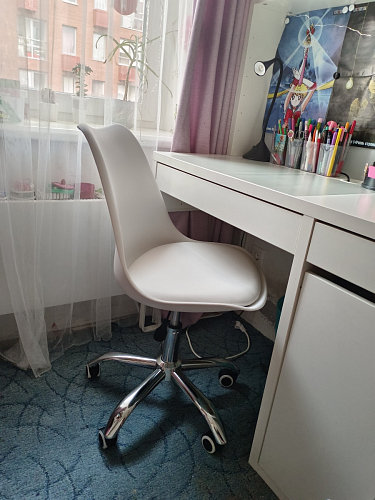 Компьютерное кресло Kolin с подушкой clear / white фото покупателя 340