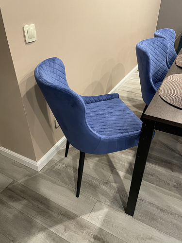 Стул на металлокаркасе Teo light blue / black фото покупателя 1