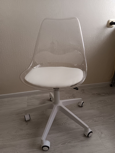 Компьютерное кресло Kolin с подушкой clear / white фото покупателя 384