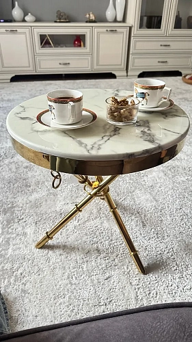 Журнальный столик Monika 50х55 marble / gold фото покупателя 5