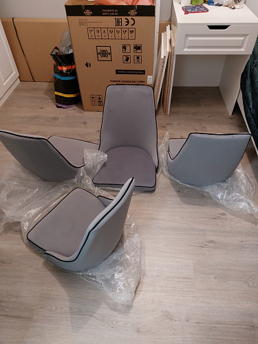 Стул на металлокаркасе Kora white / gray фото покупателя 629