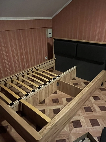 Полутораспальная кровать Клауд 140х200 парящая дуб крафт золотой / антрацит фото покупателя 91