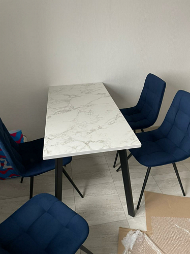 Деревянный стол Тринити Лофт 120x60 дуб делано темный / белый фото покупателя 314