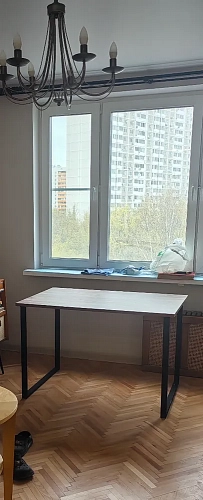 Деревянный стол Лота Лофт 140х80 белый матовый / бетон светлый фото покупателя 3