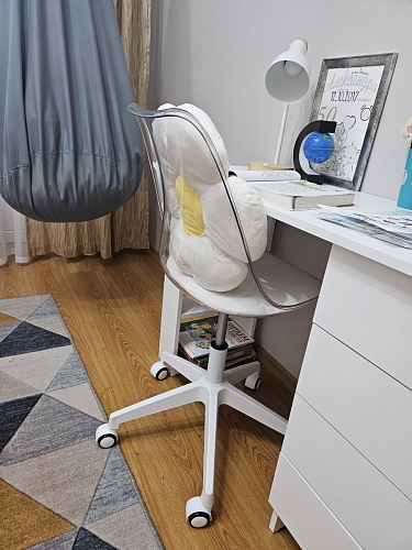 Компьютерное кресло Kolin с подушкой clear / white фото покупателя 280