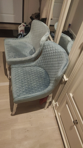 Стул на металлокаркасе Teo light blue / black фото покупателя 4