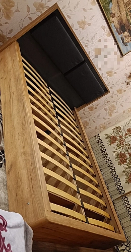 Полутораспальная кровать Клауд 140х200 парящая дуб крафт золотой / антрацит фото покупателя 77