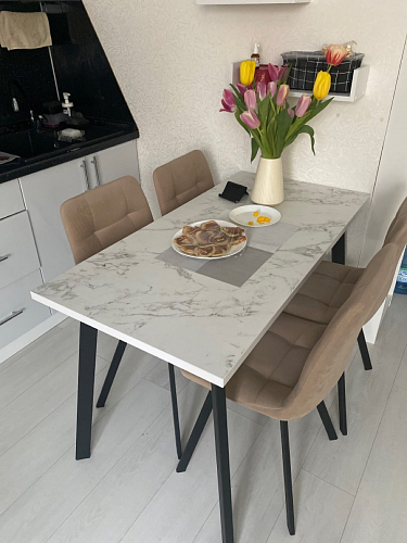 Деревянный стол Тринити Лофт 120x60 дуб делано темный / белый фото покупателя 104