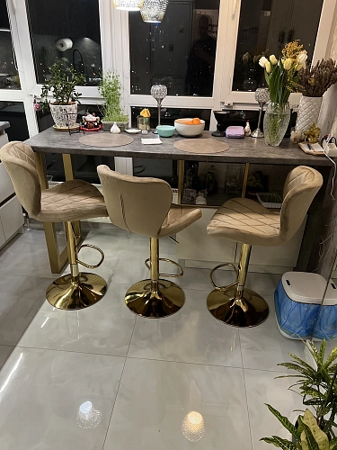 Барный стул Porch dark beige / chrome фото покупателя 20