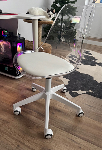 Компьютерное кресло Kolin с подушкой clear / white фото покупателя 425