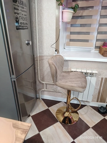 Барный стул Porch dark beige / chrome фото покупателя 25