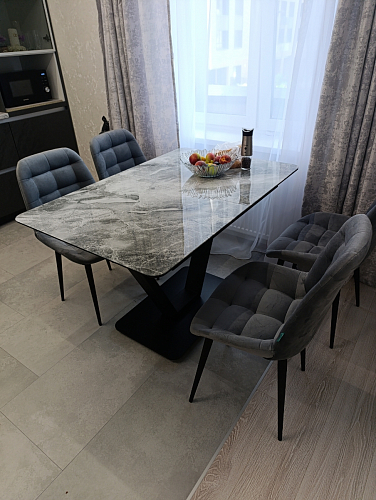 Стол на тумбе Бугун белый / золото фото покупателя 122