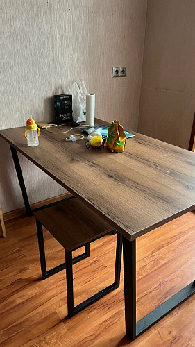 Деревянный стол Лота Лофт 140х80 белый матовый / бетон светлый фото покупателя 310