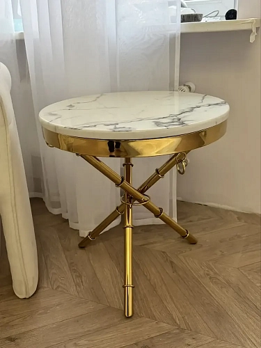 Журнальный столик Monika 50х55 marble / gold фото покупателя 12