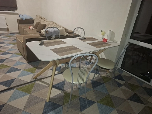 Стол Unika 180x80 белый спеченный камень / светлое дерево фото покупателя 11