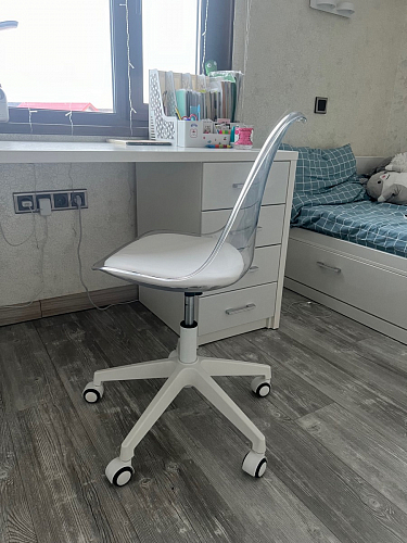 Компьютерное кресло Kolin с подушкой clear / white фото покупателя 272