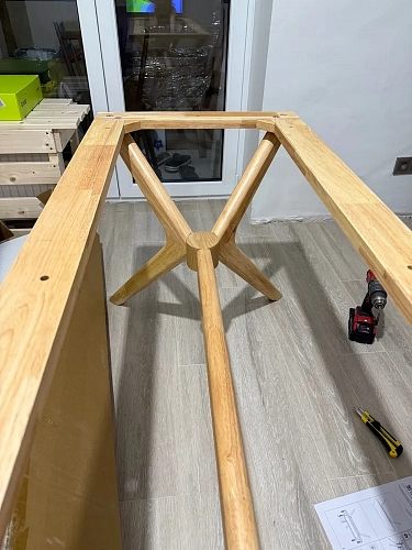Стол Unika 180x80 белый спеченный камень / светлое дерево фото покупателя 21