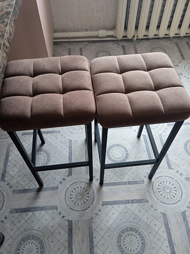 Полубарный стул Лофт серый (катания сильвер) / черный фото покупателя 190