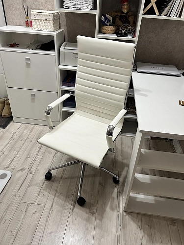 Компьютерное кресло Reus pu white / chrome фото покупателя 12