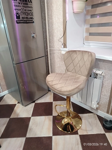 Барный стул Porch dark beige / chrome фото покупателя 22