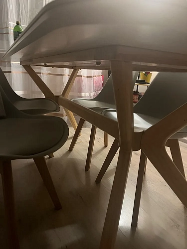 Стол Unika 180x80 белый спеченный камень / светлое дерево фото покупателя 16
