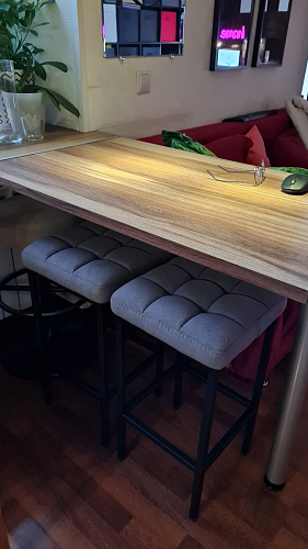 Полубарный стул Лофт серый (катания сильвер) / черный фото покупателя 195