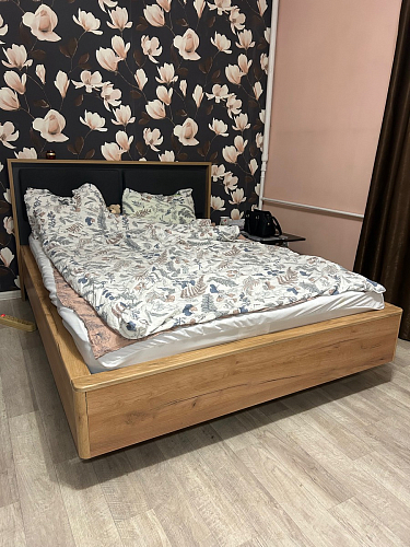 Полутораспальная кровать Клауд 140х200 парящая дуб крафт золотой / антрацит фото покупателя 554