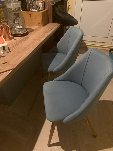 Стул на металлокаркасе Morgan light blue / black фото покупателя 1