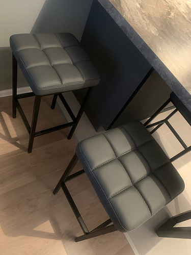 Полубарный стул Лофт серый (катания сильвер) / черный фото покупателя 269