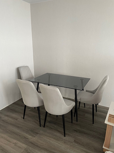 Стеклянный стол Smoke 120х80х75 clear gray / black фото покупателя 6
