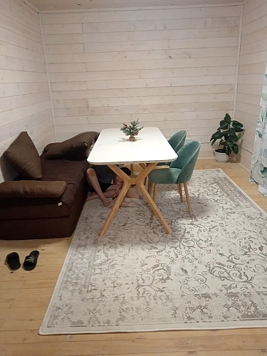 Стол Unika 180x80 белый спеченный камень / светлое дерево фото покупателя 19