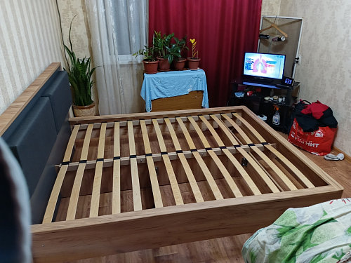 Полутораспальная кровать Клауд 140х200 парящая дуб крафт золотой / антрацит фото покупателя 543