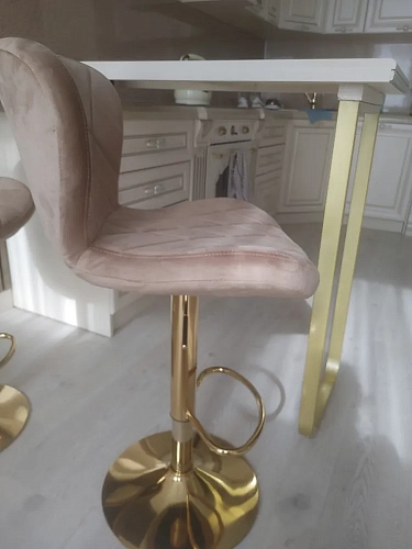 Барный стул Porch dark beige / chrome фото покупателя 2
