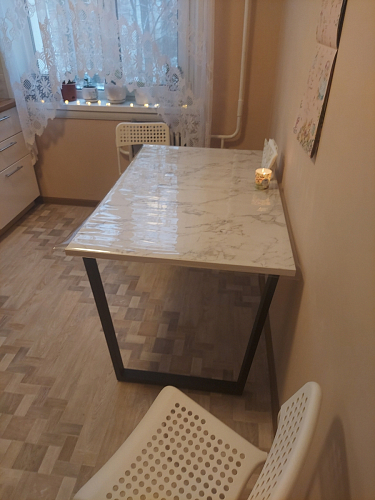Деревянный стол Лота Лофт 140х80 белый матовый / бетон светлый фото покупателя 823